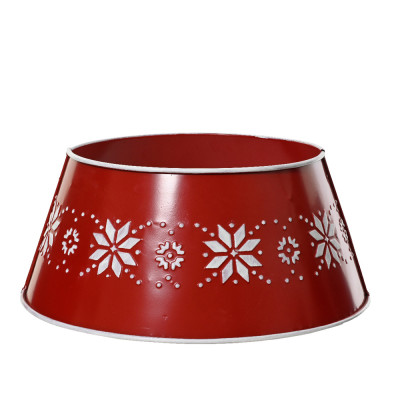 Copribase in Alluminio Rosso Per Albero di Natale