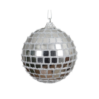 Pallina Discoball Argento 10cm 2
