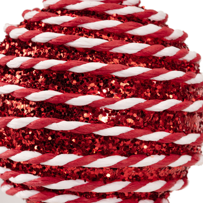 Sfera Natalizia Candy Bianca e Rossa