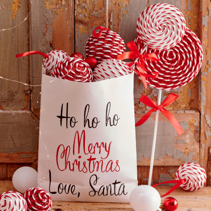 Sfera Natalizia Candy Bianca e Rossa