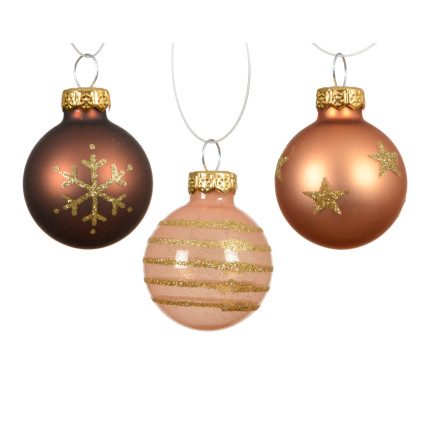 Palline Fantasia Marrone 3cm (9 Pezzi)