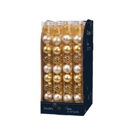 Palline in Vetro Fantasia Perla Oro 3cm (9 Pezzi)