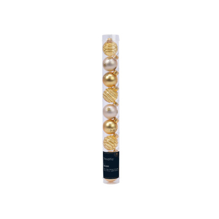 Palline in Vetro Fantasia Perla Oro 3cm (9 Pezzi)
