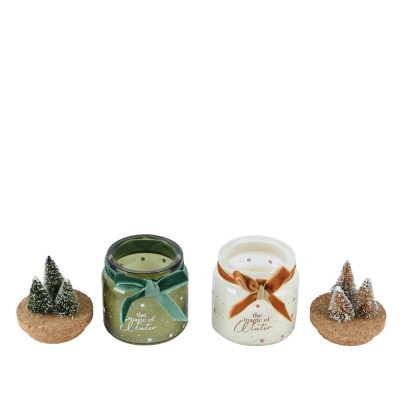 Candela Natalizia con Tappo in Sughero e Alberelli 2