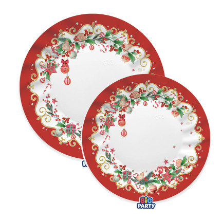 Piatti in Cartoncino Xmas Jingle (6 pezzi)