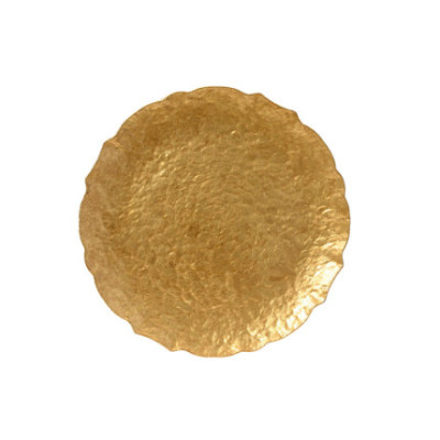 PIATTO MARTELLATO 33CM ORO