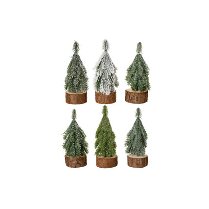 Mini Alberello Natalizio con Base Legno 11cm