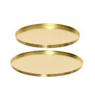 Piatto Satinato Oro Con Bordo Alto