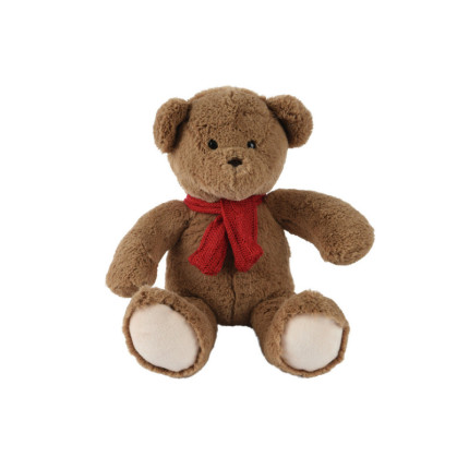 Orso Marrone di Peluche Con Sciarpa Rossa