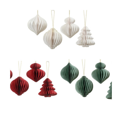 Pendente Natalizio in Carta Plissé 8cm