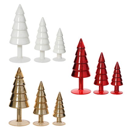 Set Alberelli in Vetro (3 Pezzi)