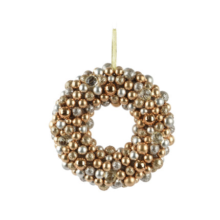 Corona di Palline Natalizie Rossa e Oro