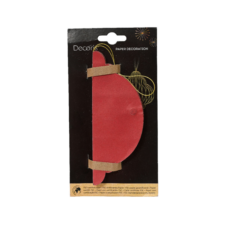 Sfera in Carta Plissé Rossa Glitter 15cm