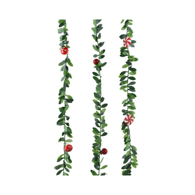 Ghirlanda con Foglie e Decori 180cm 2