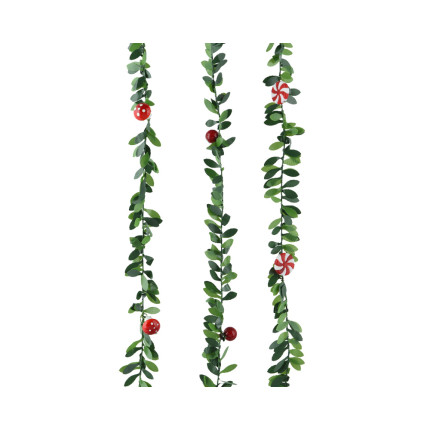 Ghirlanda con Foglie e Decori 180cm