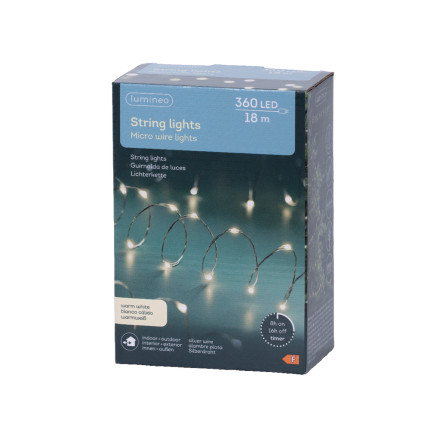 Filo metallico LED a luce fissa calda, interno/esterno | Incartare