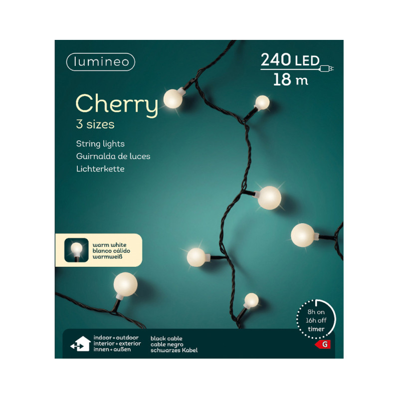Lucy Cherry LED natalizio per albero di Natale – Luce Bianca/Cangiante
