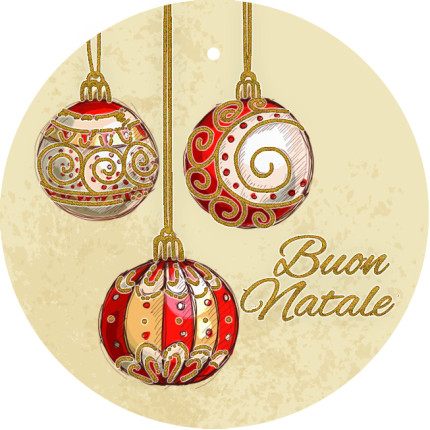 Chiudipacco Natale Vintage (4 Pezzi) Tondo