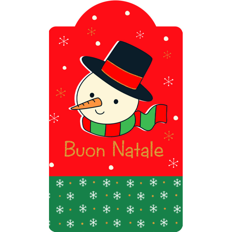 Chiudipacco Buon Natale Rossi e Verdi (4 Pezzi) Pupazzo di Neve