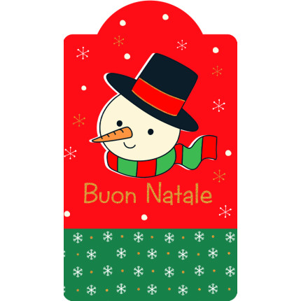 Chiudipacco Buon Natale Rossi e Verdi (4 Pezzi) Pupazzo di Neve