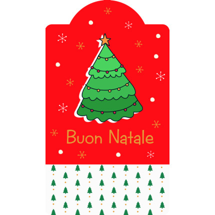 Chiudipacco Buon Natale Rossi e Verdi (4 Pezzi) Albero