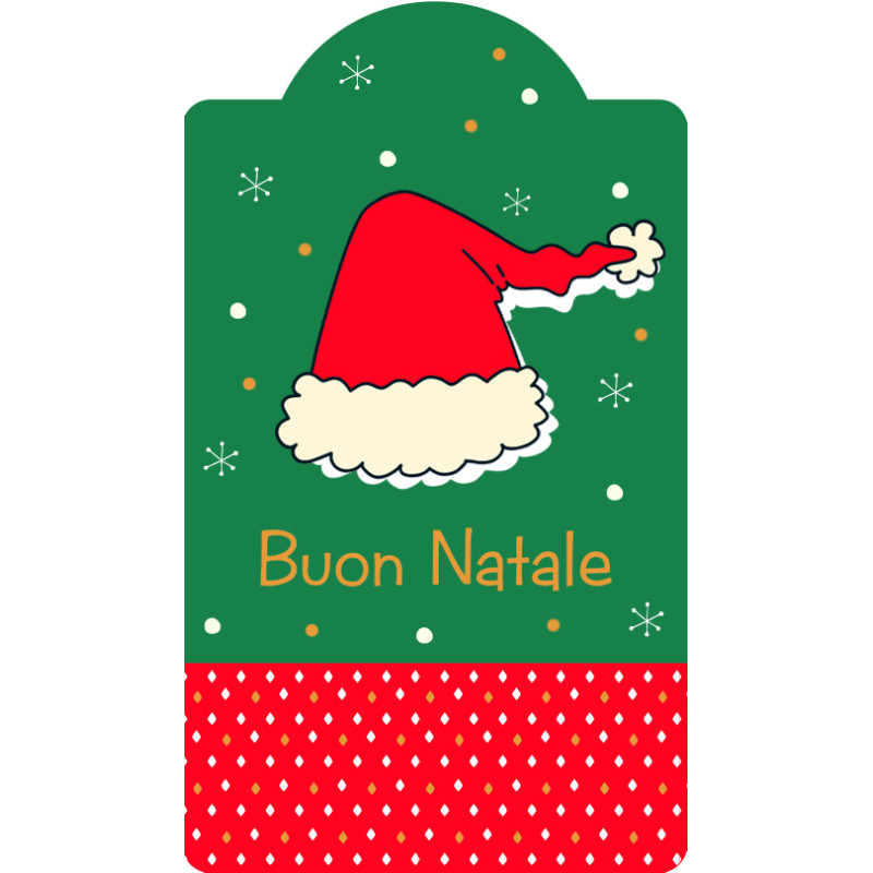 Chiudipacco Buon Natale Rossi e Verdi (4 Pezzi) Cappello Babbo Natale