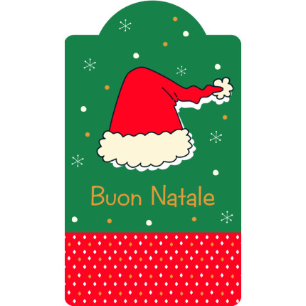 Chiudipacco Buon Natale Rossi e Verdi (4 Pezzi) Cappello Babbo Natale