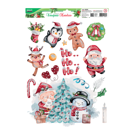 Vetrofanie Natale Brillantinate