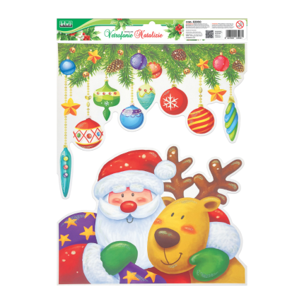 Vetrofanie Babbo Natale e Renna