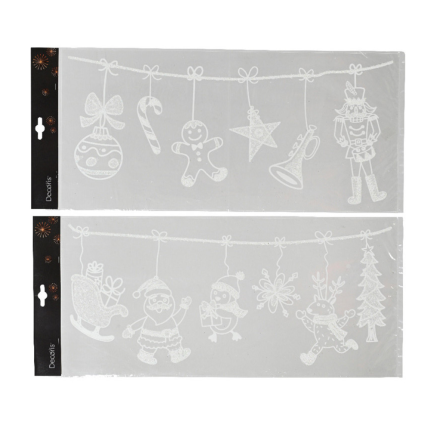 Vetrofania Festone Natalizio 49cm