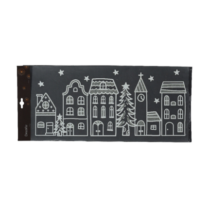 Vetrofania Paesaggio Natalizio Brillantinato