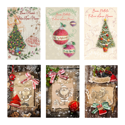 Biglietti buon natale (6 pezzi)