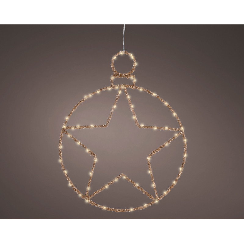 Cerchio Pendente con Stella Led 49cm Oro