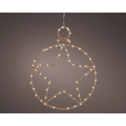 Cerchio Pendente con Stella Led 49cm Oro