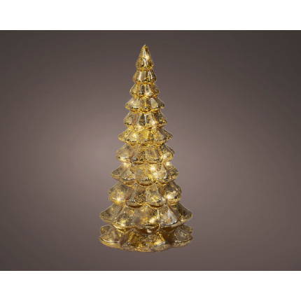 Alberello Luminoso in Vetro 21cm oro