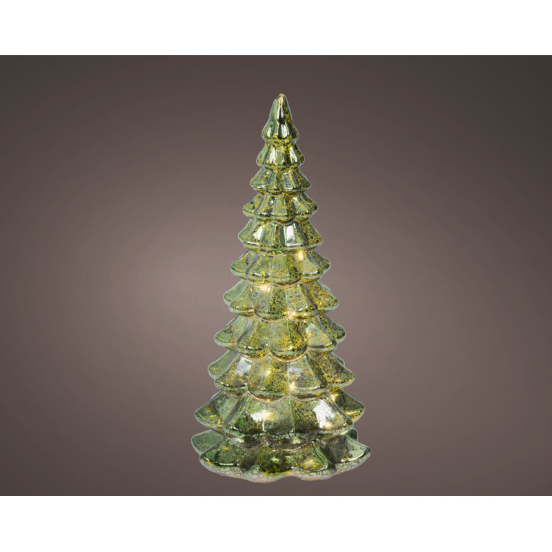 Alberello Luminoso in Vetro 21cm verde