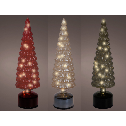 Alberello Girevole in Vetro Led 39cm