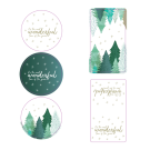 Etichette Wonderful Time Tonde e Rettangolari (100 Pezzi)