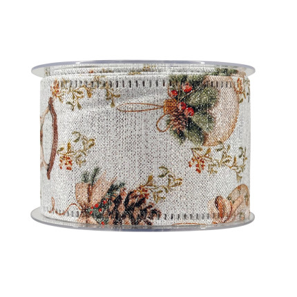 Nastro Tessuto Canvas Lamé Noel