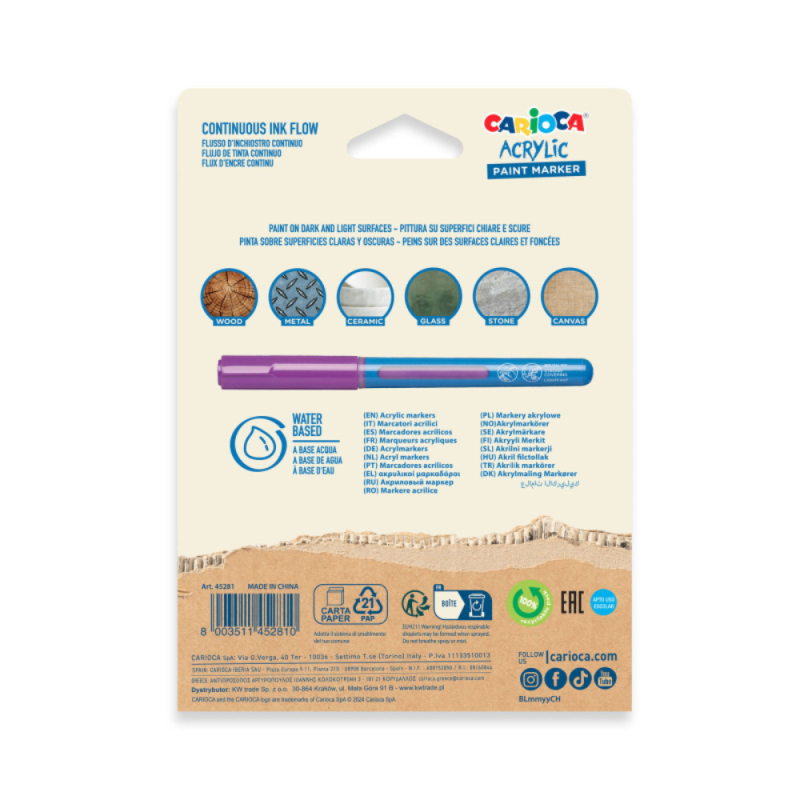 Acrylic Paint Marker Colori Primari - Marcatori Acrilici