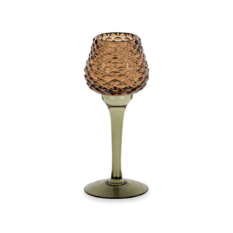 Portacandela Pigna in Vetro con Gambo