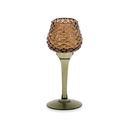 Portacandela Pigna in Vetro con Gambo