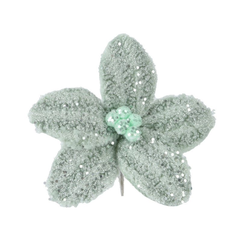 Clip Stella di Natale con Glitter Verde