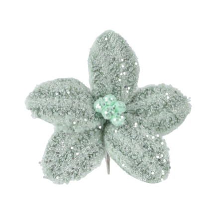 Clip Stella di Natale con Glitter Verde