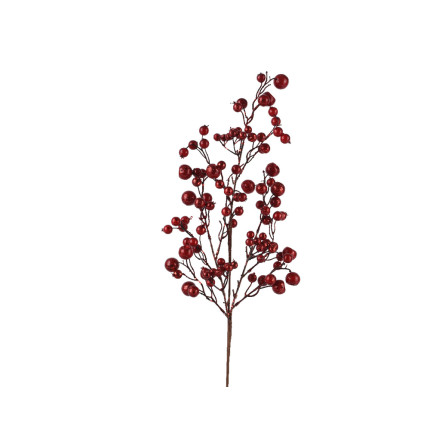 Ramo di Bacche Rosse Glitterate 68cm