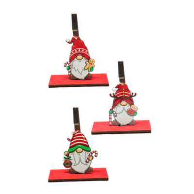 Segnaposto Gnomo Natalizio in legno 9cm