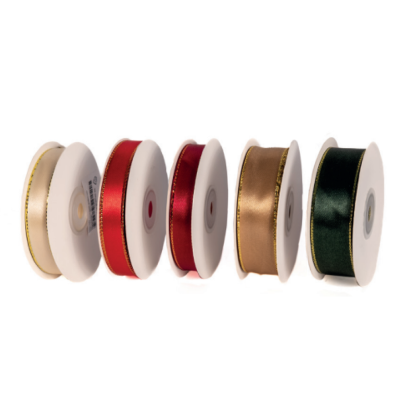Nastro Doppio Raso Bordo Oro