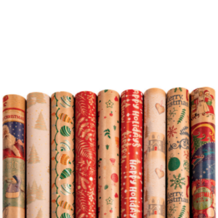 Bobina Carta Da Regalo Natura Kraft Natale