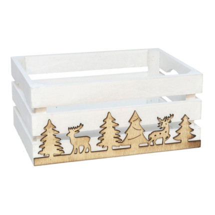 Scatola di Legno Bianca con Decori grande