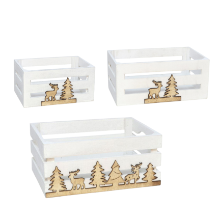 Scatola di Legno Bianca con Decori